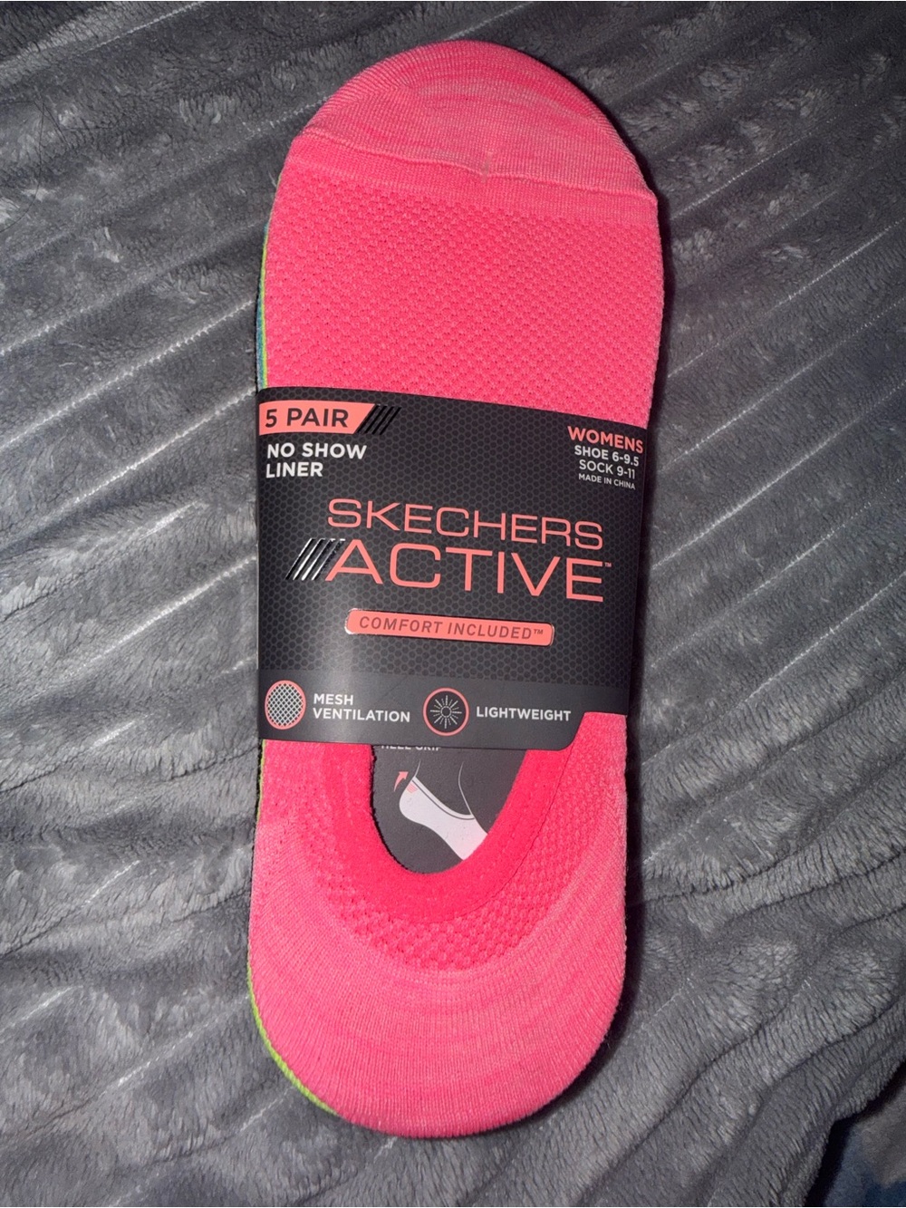 Skechers Active Women's Bright Pink No-Show Liner Socks - 5 Pack